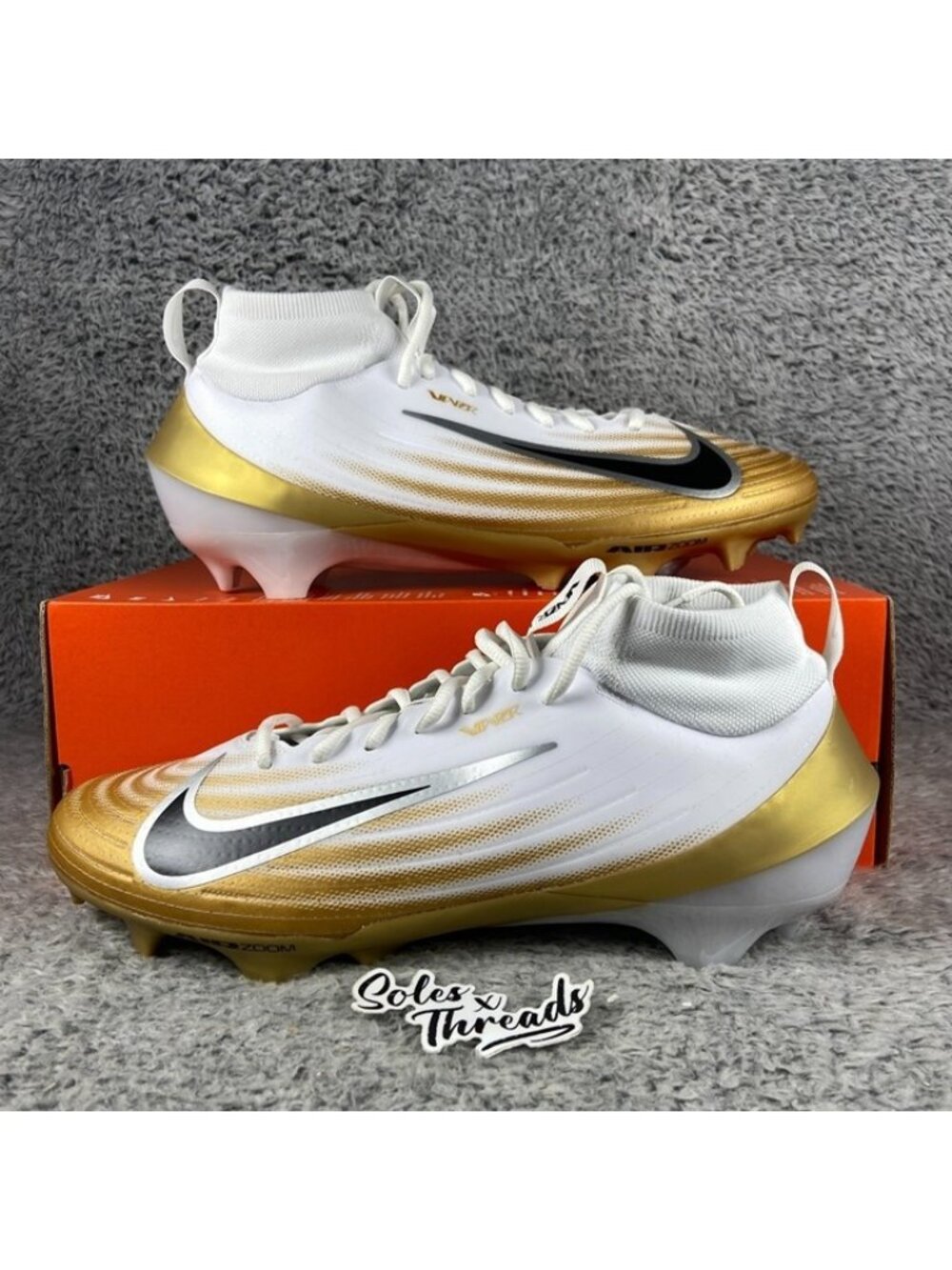 Nike Vapor Pro 1 Football Metallic Gold White Size 11.5 Men FB3298-103